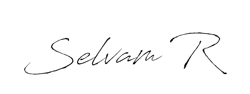 How to make Selvam R name signature. Use Antro_Vectra style for creating short signs online. This is the latest handwritten sign. Selvam R signature style 6 images and pictures png