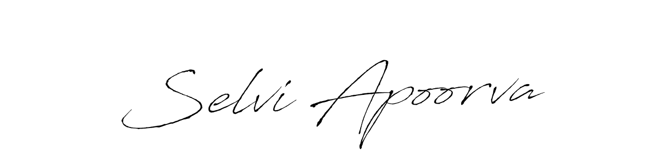 Create a beautiful signature design for name Selvi Apoorva. With this signature (Antro_Vectra) fonts, you can make a handwritten signature for free. Selvi Apoorva signature style 6 images and pictures png