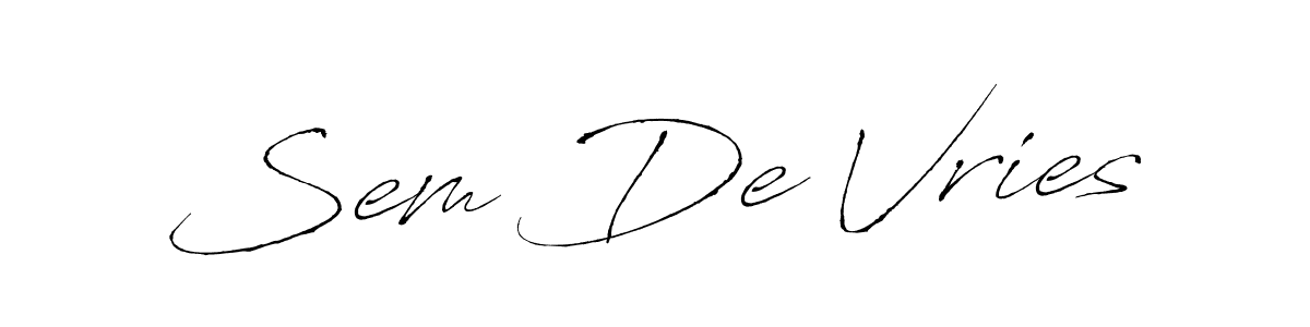 Similarly Antro_Vectra is the best handwritten signature design. Signature creator online .You can use it as an online autograph creator for name Sem De Vries. Sem De Vries signature style 6 images and pictures png