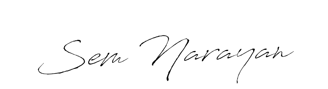 Antro_Vectra is a professional signature style that is perfect for those who want to add a touch of class to their signature. It is also a great choice for those who want to make their signature more unique. Get Sem Narayan name to fancy signature for free. Sem Narayan signature style 6 images and pictures png