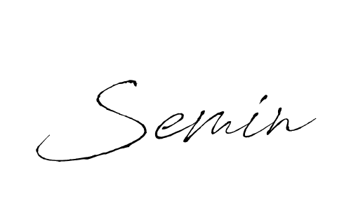 Design your own signature with our free online signature maker. With this signature software, you can create a handwritten (Antro_Vectra) signature for name Semin. Semin signature style 6 images and pictures png