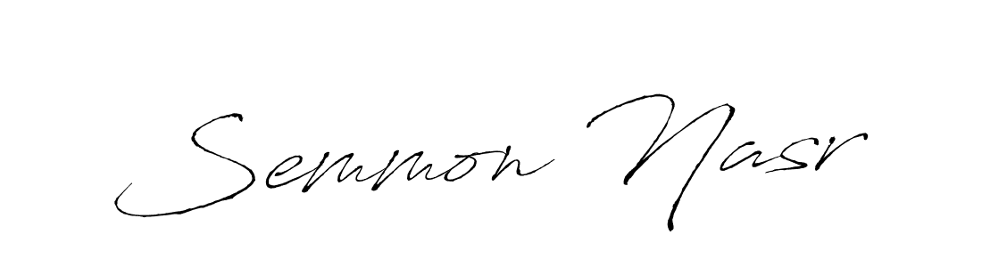 Make a beautiful signature design for name Semmon Nasr. With this signature (Antro_Vectra) style, you can create a handwritten signature for free. Semmon Nasr signature style 6 images and pictures png