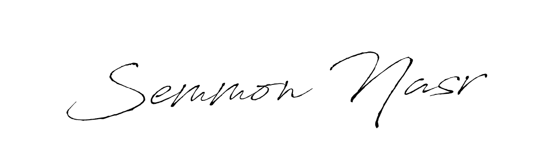 Make a beautiful signature design for name Semmon Nasr. With this signature (Antro_Vectra) style, you can create a handwritten signature for free. Semmon Nasr signature style 6 images and pictures png