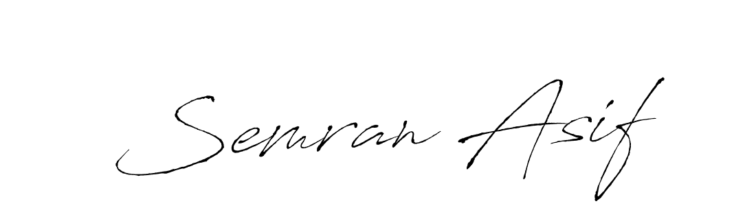 How to make Semran Asif name signature. Use Antro_Vectra style for creating short signs online. This is the latest handwritten sign. Semran Asif signature style 6 images and pictures png