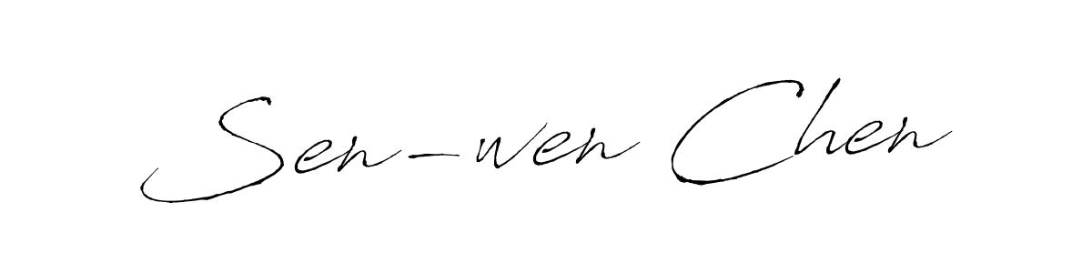 if you are searching for the best signature style for your name Sen-wen Chen. so please give up your signature search. here we have designed multiple signature styles  using Antro_Vectra. Sen-wen Chen signature style 6 images and pictures png