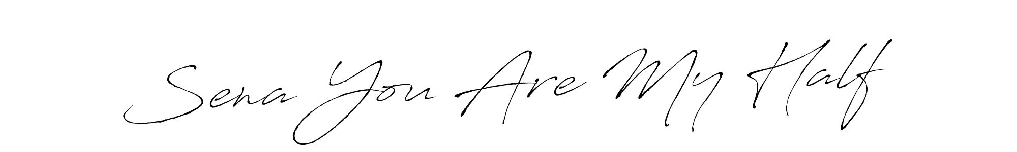 You should practise on your own different ways (Antro_Vectra) to write your name (Sena You Are My Half) in signature. don't let someone else do it for you. Sena You Are My Half signature style 6 images and pictures png