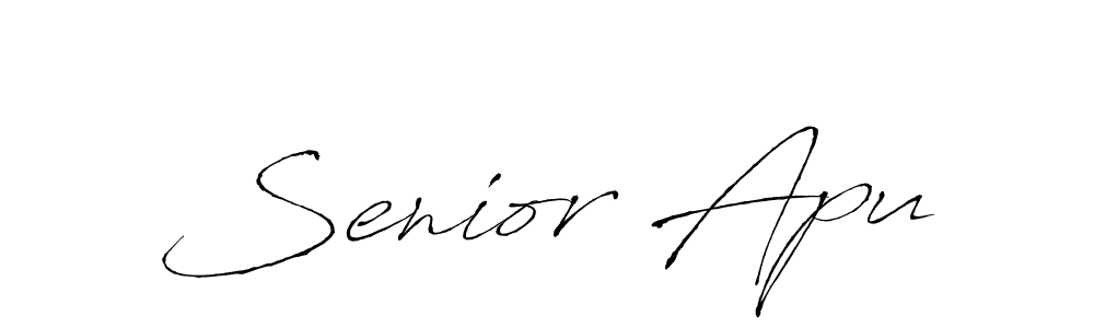 if you are searching for the best signature style for your name Senior Apu. so please give up your signature search. here we have designed multiple signature styles  using Antro_Vectra. Senior Apu signature style 6 images and pictures png
