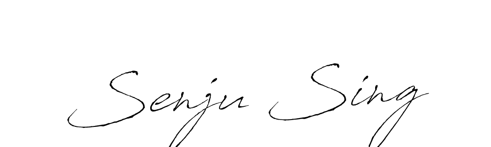 Make a beautiful signature design for name Senju Sing. With this signature (Antro_Vectra) style, you can create a handwritten signature for free. Senju Sing signature style 6 images and pictures png