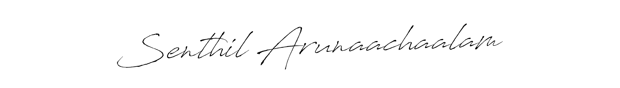Antro_Vectra is a professional signature style that is perfect for those who want to add a touch of class to their signature. It is also a great choice for those who want to make their signature more unique. Get Senthil Arunaachaalam name to fancy signature for free. Senthil Arunaachaalam signature style 6 images and pictures png