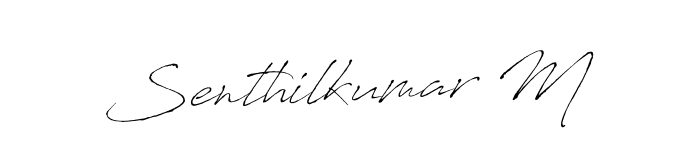 if you are searching for the best signature style for your name Senthilkumar M. so please give up your signature search. here we have designed multiple signature styles  using Antro_Vectra. Senthilkumar M signature style 6 images and pictures png