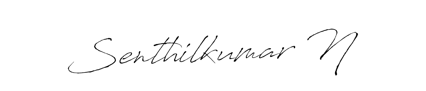 The best way (Antro_Vectra) to make a short signature is to pick only two or three words in your name. The name Senthilkumar N include a total of six letters. For converting this name. Senthilkumar N signature style 6 images and pictures png