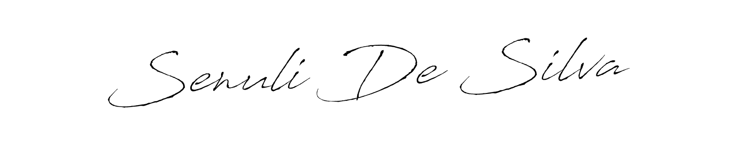 Design your own signature with our free online signature maker. With this signature software, you can create a handwritten (Antro_Vectra) signature for name Senuli De Silva. Senuli De Silva signature style 6 images and pictures png
