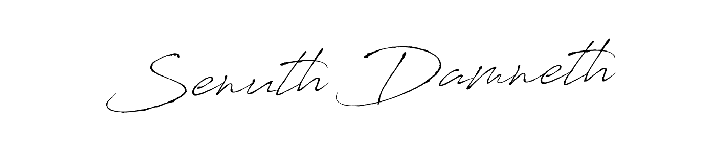 Senuth Damneth stylish signature style. Best Handwritten Sign (Antro_Vectra) for my name. Handwritten Signature Collection Ideas for my name Senuth Damneth. Senuth Damneth signature style 6 images and pictures png
