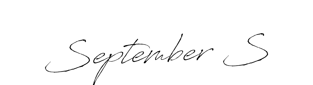 Create a beautiful signature design for name September S. With this signature (Antro_Vectra) fonts, you can make a handwritten signature for free. September S signature style 6 images and pictures png