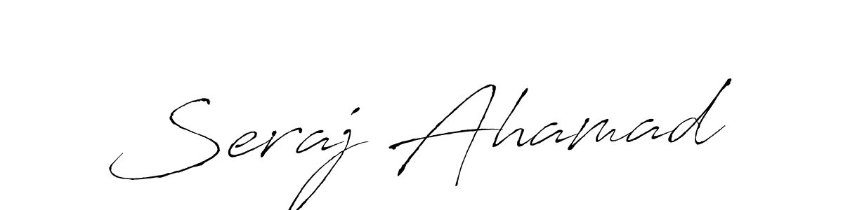 The best way (Antro_Vectra) to make a short signature is to pick only two or three words in your name. The name Seraj Ahamad include a total of six letters. For converting this name. Seraj Ahamad signature style 6 images and pictures png