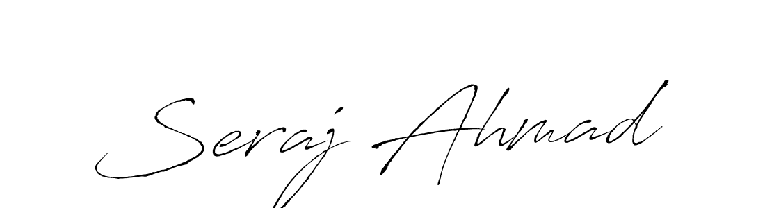 How to make Seraj Ahmad name signature. Use Antro_Vectra style for creating short signs online. This is the latest handwritten sign. Seraj Ahmad signature style 6 images and pictures png