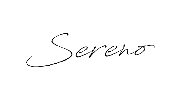 Make a beautiful signature design for name Sereno. With this signature (Antro_Vectra) style, you can create a handwritten signature for free. Sereno signature style 6 images and pictures png