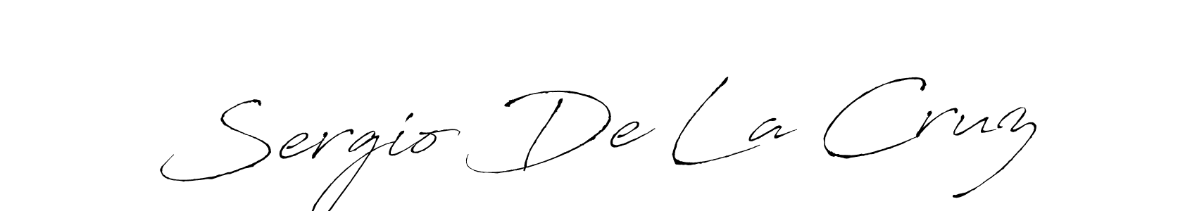 How to make Sergio De La Cruz name signature. Use Antro_Vectra style for creating short signs online. This is the latest handwritten sign. Sergio De La Cruz signature style 6 images and pictures png