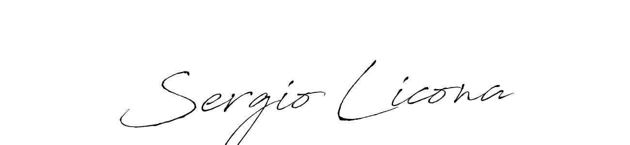 How to make Sergio Licona name signature. Use Antro_Vectra style for creating short signs online. This is the latest handwritten sign. Sergio Licona signature style 6 images and pictures png