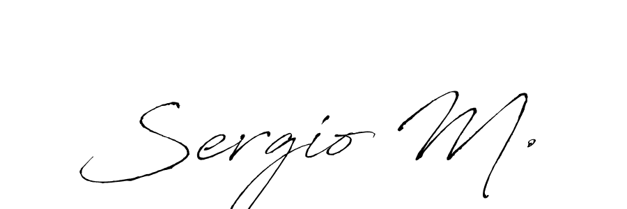 It looks lik you need a new signature style for name Sergio M.. Design unique handwritten (Antro_Vectra) signature with our free signature maker in just a few clicks. Sergio M. signature style 6 images and pictures png