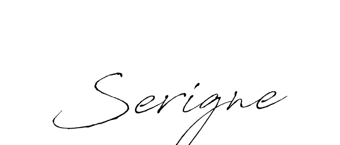 Make a beautiful signature design for name Serigne. With this signature (Antro_Vectra) style, you can create a handwritten signature for free. Serigne signature style 6 images and pictures png