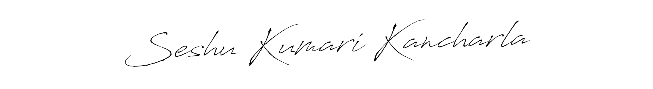 The best way (Antro_Vectra) to make a short signature is to pick only two or three words in your name. The name Seshu Kumari Kancharla include a total of six letters. For converting this name. Seshu Kumari Kancharla signature style 6 images and pictures png