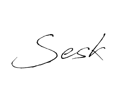 Create a beautiful signature design for name Sesk. With this signature (Antro_Vectra) fonts, you can make a handwritten signature for free. Sesk signature style 6 images and pictures png