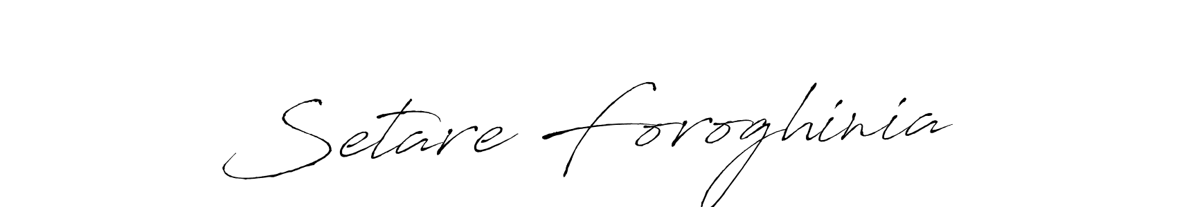 Create a beautiful signature design for name Setare Foroghinia. With this signature (Antro_Vectra) fonts, you can make a handwritten signature for free. Setare Foroghinia signature style 6 images and pictures png