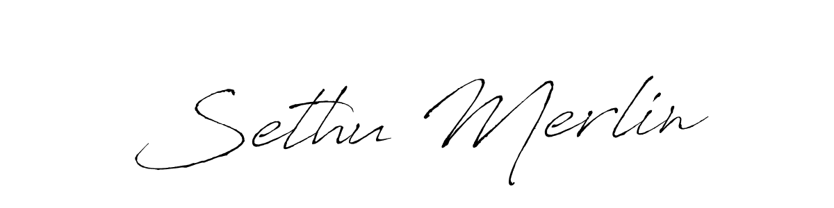 How to make Sethu Merlin signature? Antro_Vectra is a professional autograph style. Create handwritten signature for Sethu Merlin name. Sethu Merlin signature style 6 images and pictures png