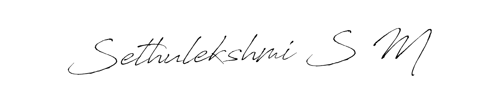 if you are searching for the best signature style for your name Sethulekshmi S M. so please give up your signature search. here we have designed multiple signature styles  using Antro_Vectra. Sethulekshmi S M signature style 6 images and pictures png