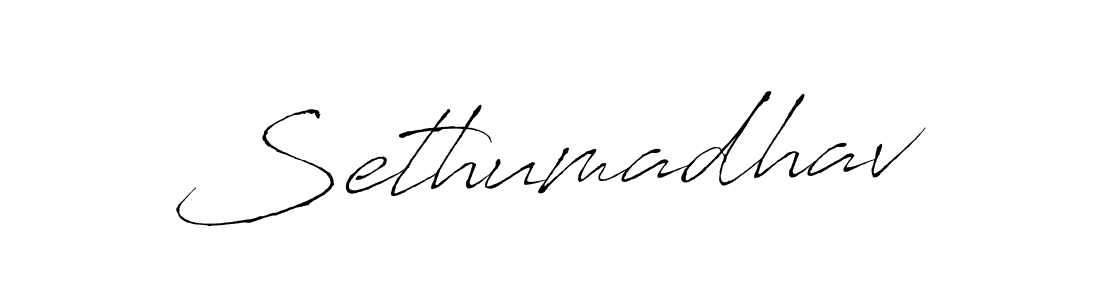 Make a beautiful signature design for name Sethumadhav. With this signature (Antro_Vectra) style, you can create a handwritten signature for free. Sethumadhav signature style 6 images and pictures png