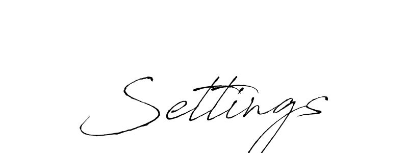 Make a beautiful signature design for name Settings. With this signature (Antro_Vectra) style, you can create a handwritten signature for free. Settings signature style 6 images and pictures png