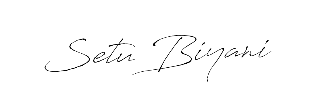 Use a signature maker to create a handwritten signature online. With this signature software, you can design (Antro_Vectra) your own signature for name Setu Biyani. Setu Biyani signature style 6 images and pictures png