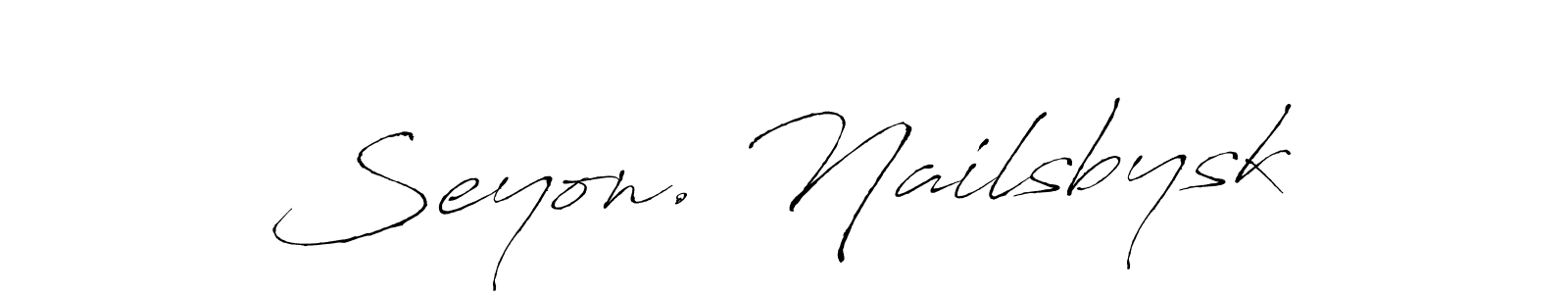 if you are searching for the best signature style for your name Seyon. Nailsbysk. so please give up your signature search. here we have designed multiple signature styles  using Antro_Vectra. Seyon. Nailsbysk signature style 6 images and pictures png