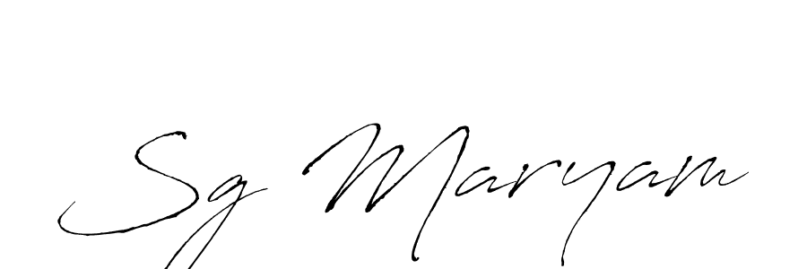 Create a beautiful signature design for name Sg Maryam. With this signature (Antro_Vectra) fonts, you can make a handwritten signature for free. Sg Maryam signature style 6 images and pictures png