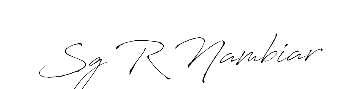 Design your own signature with our free online signature maker. With this signature software, you can create a handwritten (Antro_Vectra) signature for name Sg R Nambiar. Sg R Nambiar signature style 6 images and pictures png