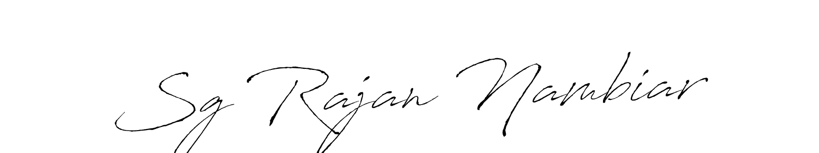 This is the best signature style for the Sg Rajan Nambiar name. Also you like these signature font (Antro_Vectra). Mix name signature. Sg Rajan Nambiar signature style 6 images and pictures png