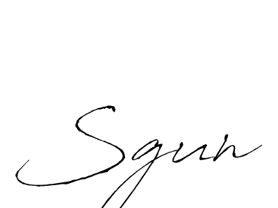 Use a signature maker to create a handwritten signature online. With this signature software, you can design (Antro_Vectra) your own signature for name Sgun. Sgun signature style 6 images and pictures png