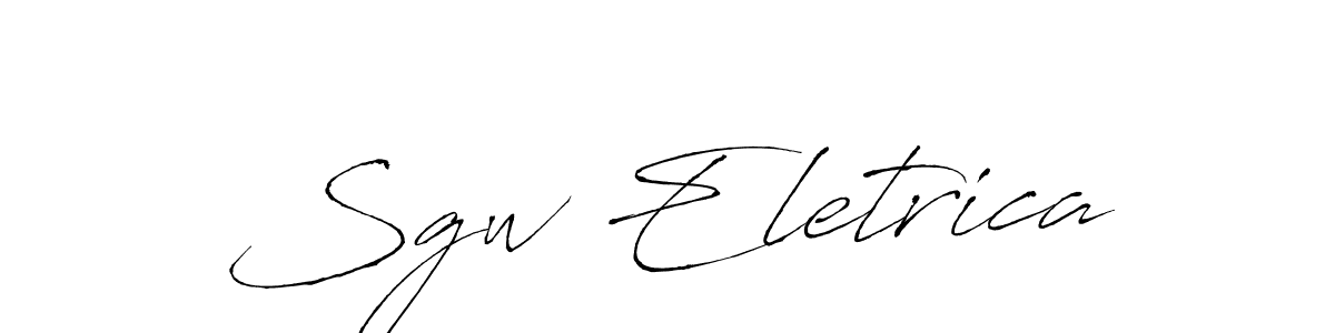 How to make Sgw Eletrica name signature. Use Antro_Vectra style for creating short signs online. This is the latest handwritten sign. Sgw Eletrica signature style 6 images and pictures png