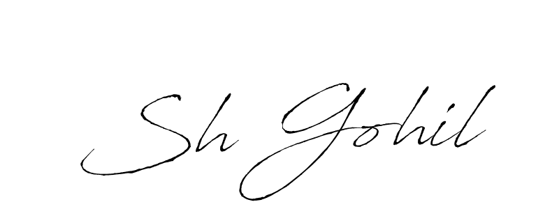 This is the best signature style for the Sh Gohil name. Also you like these signature font (Antro_Vectra). Mix name signature. Sh Gohil signature style 6 images and pictures png