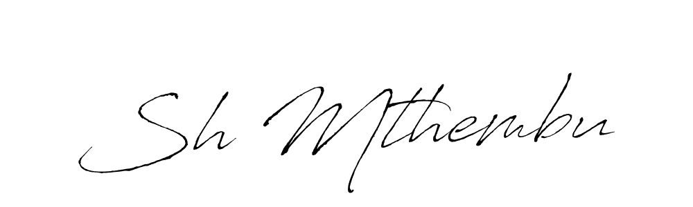 How to make Sh Mthembu name signature. Use Antro_Vectra style for creating short signs online. This is the latest handwritten sign. Sh Mthembu signature style 6 images and pictures png