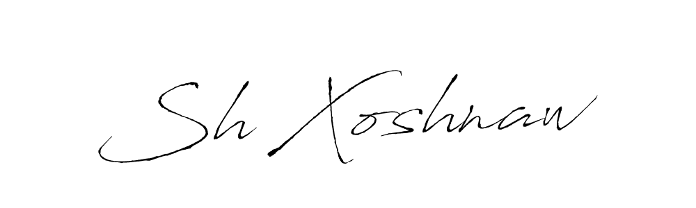 This is the best signature style for the Sh Xoshnaw name. Also you like these signature font (Antro_Vectra). Mix name signature. Sh Xoshnaw signature style 6 images and pictures png