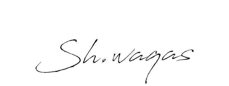 How to make Sh.waqas name signature. Use Antro_Vectra style for creating short signs online. This is the latest handwritten sign. Sh.waqas signature style 6 images and pictures png