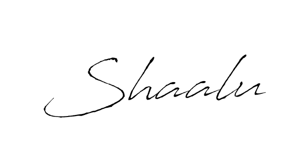 Make a beautiful signature design for name Shaalu. With this signature (Antro_Vectra) style, you can create a handwritten signature for free. Shaalu signature style 6 images and pictures png
