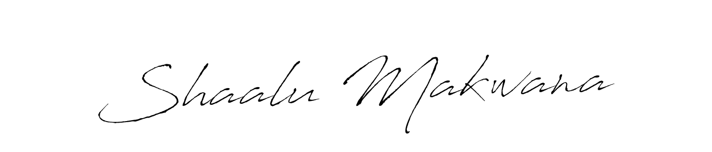 Make a beautiful signature design for name Shaalu Makwana. With this signature (Antro_Vectra) style, you can create a handwritten signature for free. Shaalu Makwana signature style 6 images and pictures png