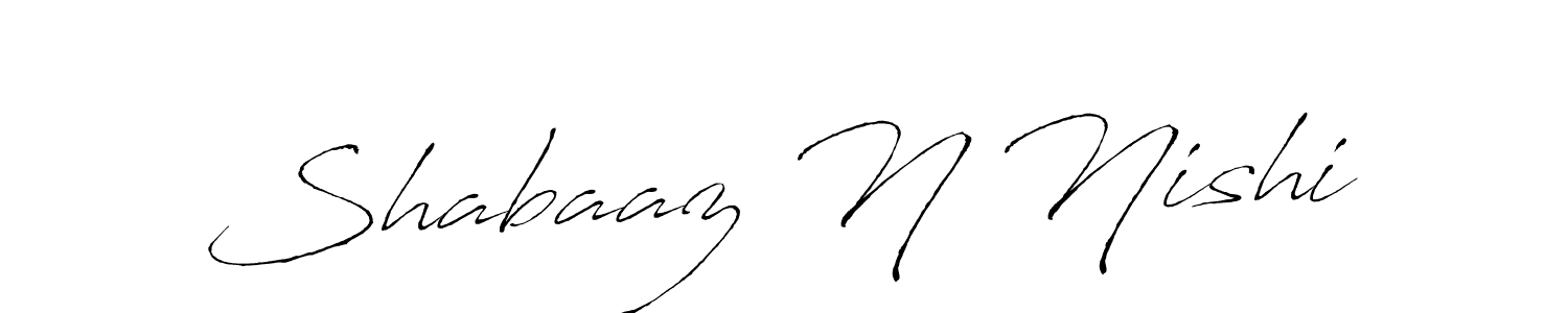 The best way (Antro_Vectra) to make a short signature is to pick only two or three words in your name. The name Shabaaz N Nishi include a total of six letters. For converting this name. Shabaaz N Nishi signature style 6 images and pictures png