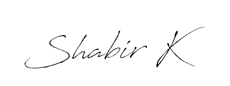 Create a beautiful signature design for name Shabir K. With this signature (Antro_Vectra) fonts, you can make a handwritten signature for free. Shabir K signature style 6 images and pictures png