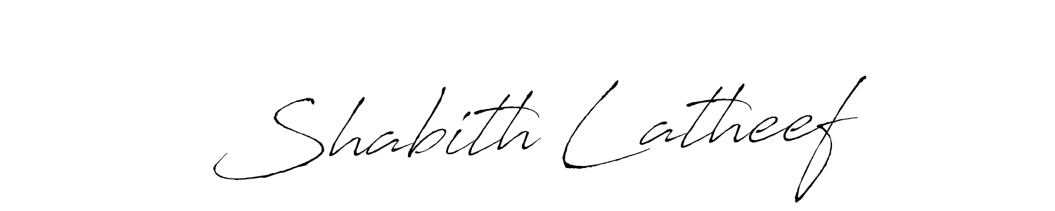 How to make Shabith Latheef name signature. Use Antro_Vectra style for creating short signs online. This is the latest handwritten sign. Shabith Latheef signature style 6 images and pictures png