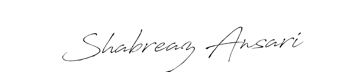 Make a beautiful signature design for name Shabreaz Ansari. With this signature (Antro_Vectra) style, you can create a handwritten signature for free. Shabreaz Ansari signature style 6 images and pictures png