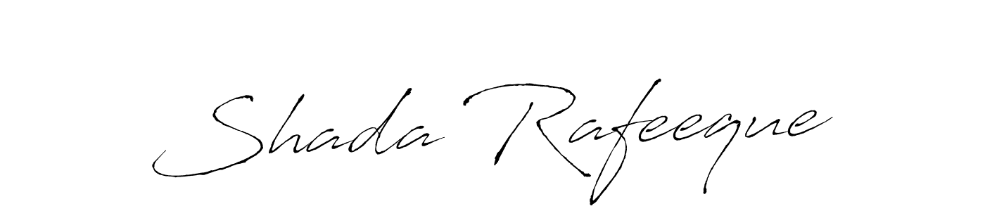 How to make Shada Rafeeque name signature. Use Antro_Vectra style for creating short signs online. This is the latest handwritten sign. Shada Rafeeque signature style 6 images and pictures png